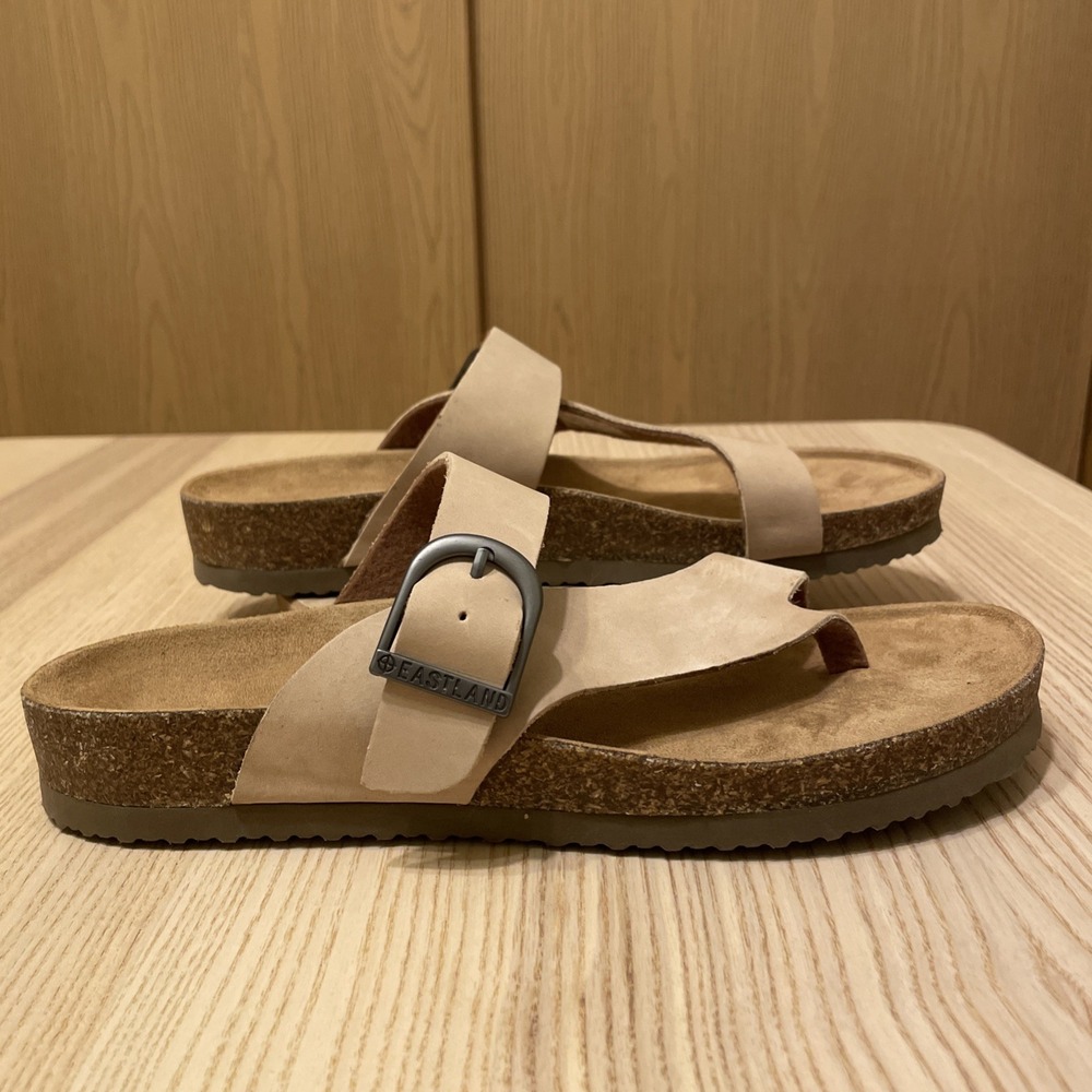 Eastland Shauna Leather Thong Sandals Women's 9 M Brown Buckle 3402-55